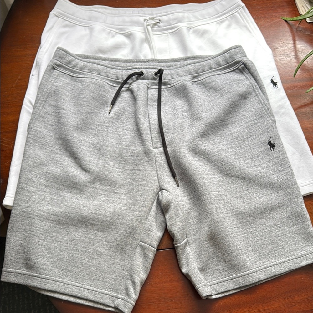 Polo by Ralph Lauren Gray and White Athletic Shorts with Drawstring